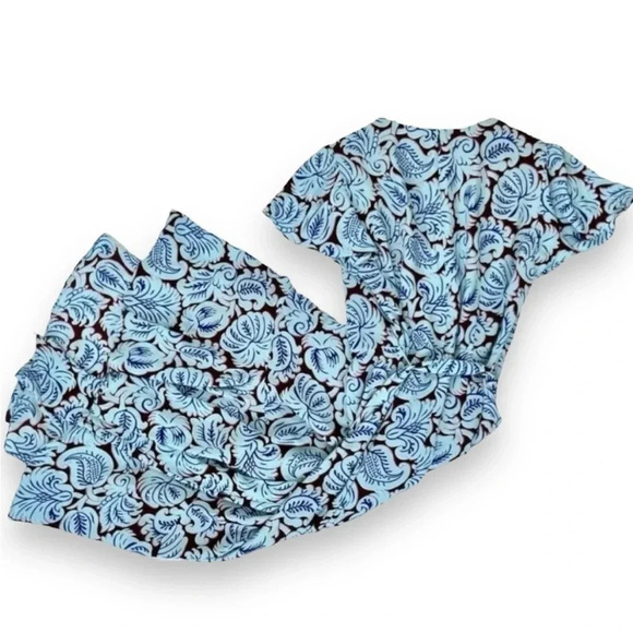 NWT J.Crew Aqua Paisley Flutter Hem Dress - Picture 6 of 6